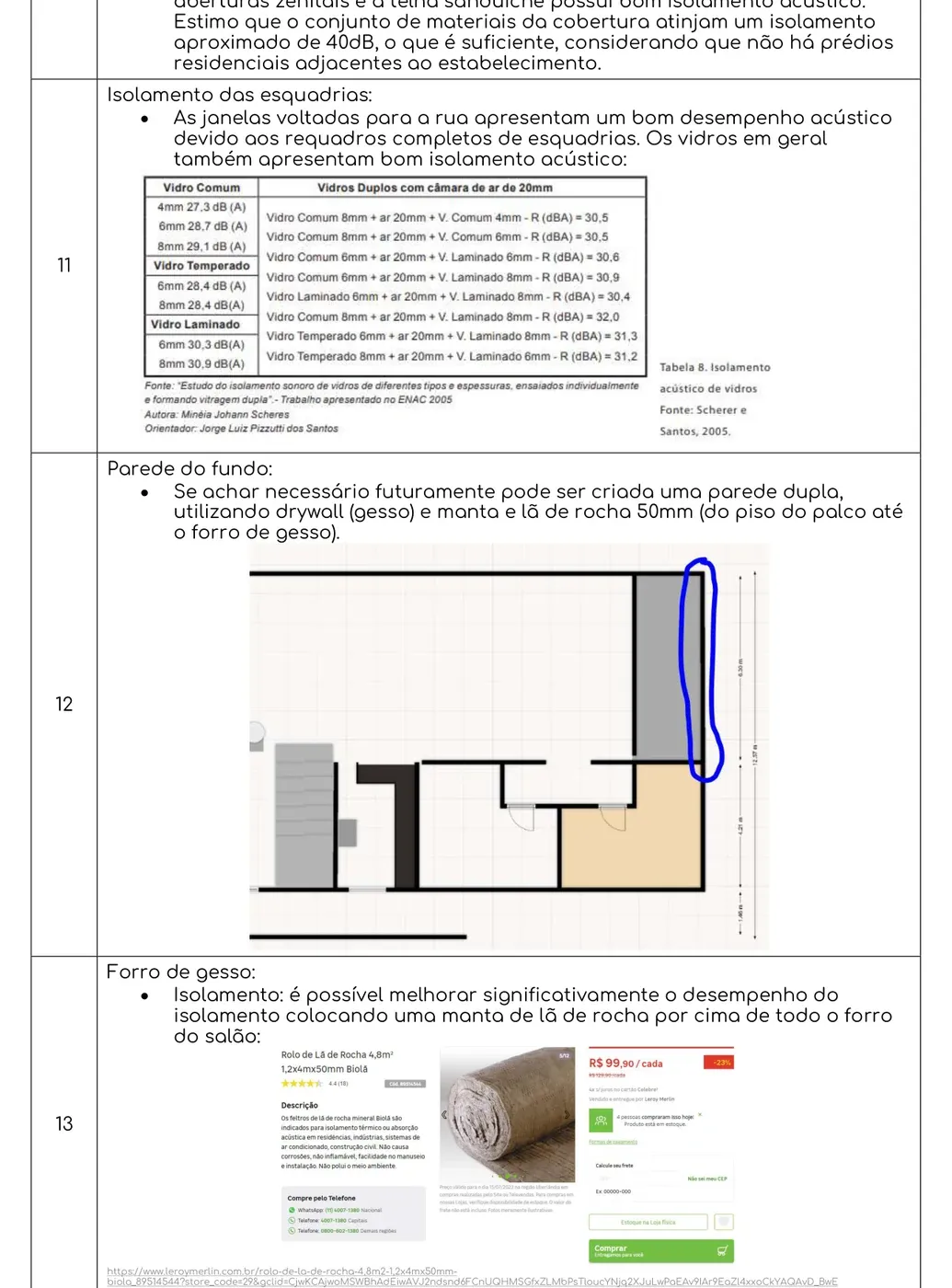 Trecho sobre cobertura e fechamentos presente na documentação técnica.