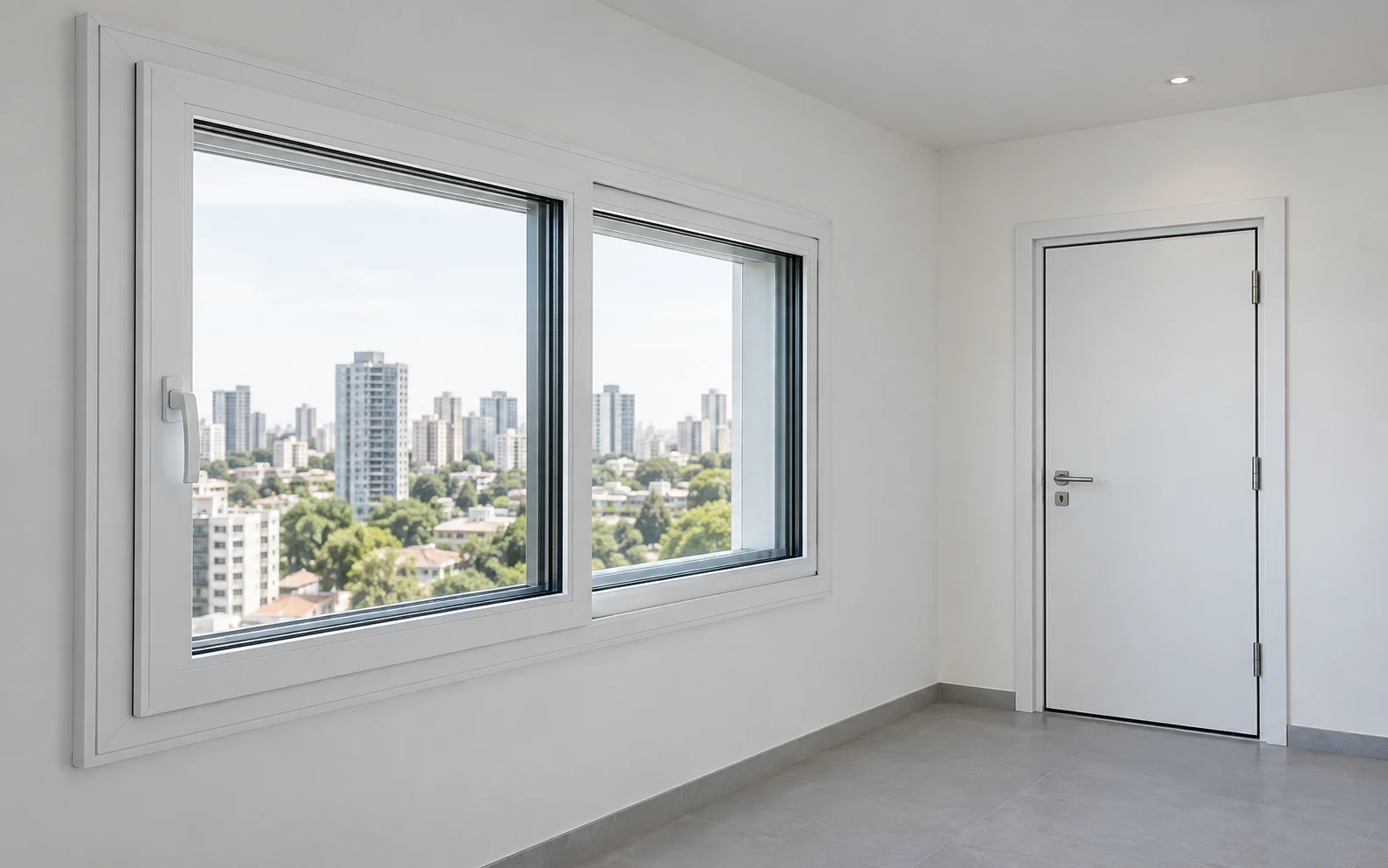 Representação de ambiente com janela e porta fechadas