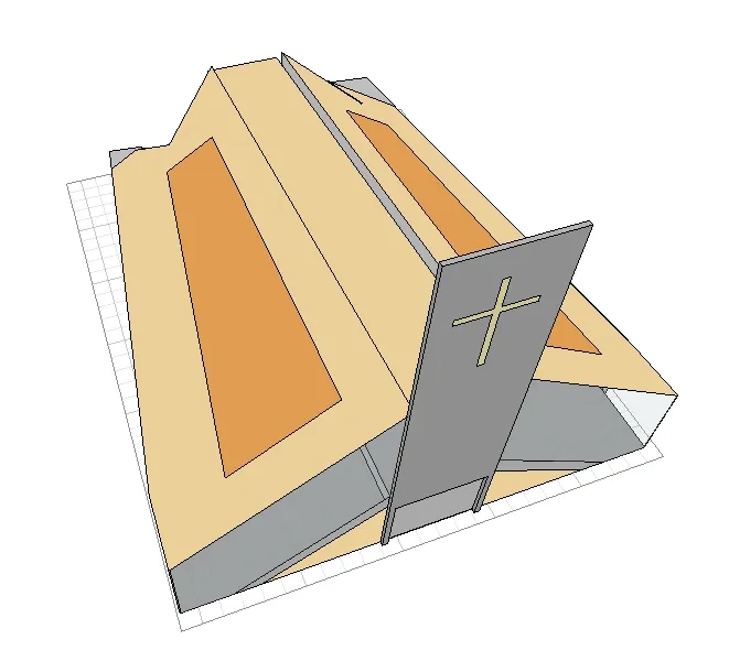 Modelo do volume interno utilizado para estudar as superfícies do templo.